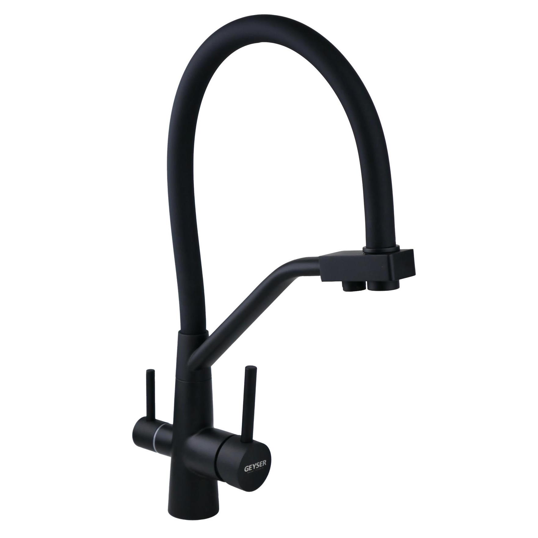 Смеситель с отдельным краном питьевой воды Гейзер Ниагара, черный