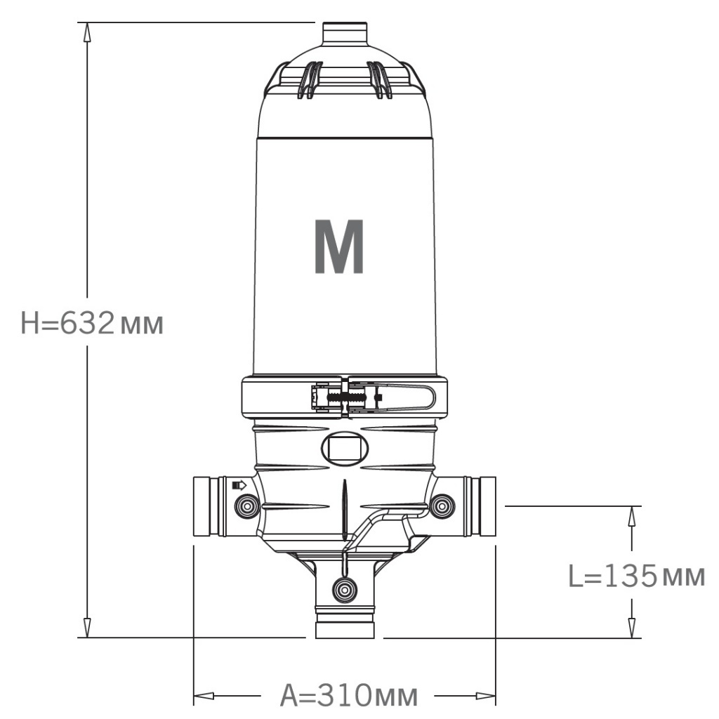 Фильтр дисковый Jimten DFH-2: размеры