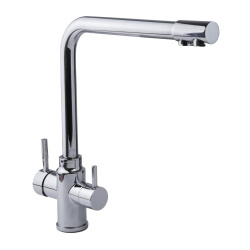 Смеситель с отдельным краном питьевой воды Гейзер Инга, хромированный