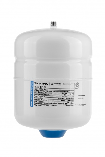 Накопительный бак TP-4 1 gal (4 л) TankPac metal  1/4'' NPT (кран в комплекте)