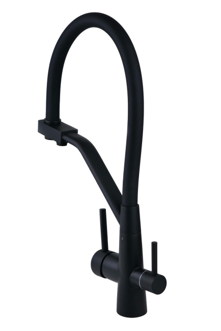 Смеситель с отдельным краном питьевой воды Гейзер Ниагара, черный