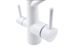 Смеситель с отдельным краном питьевой воды Гейзер Ниагара, белый