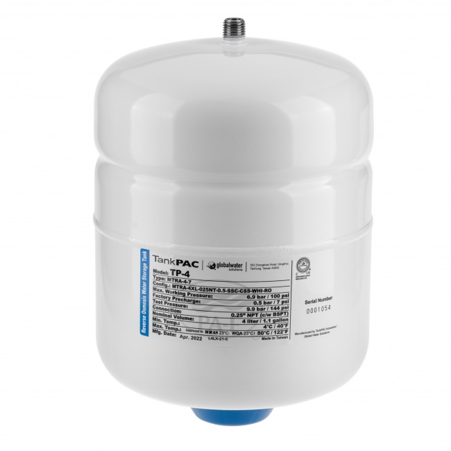 Накопительный бак TP-4 1 gal (4 л) TankPac metal  1/4'' NPT (кран в комплекте)
