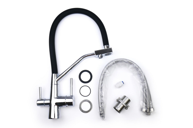 Смеситель с отдельным краном питьевой воды Гейзер Ниагара, хромированный