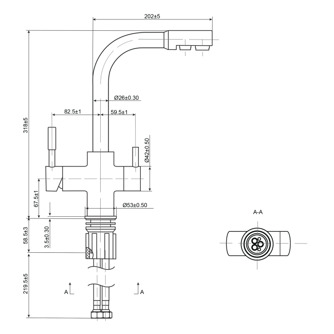 Гейзер Lux смеситель для кухни с подключением к фильтру с питьевой водой