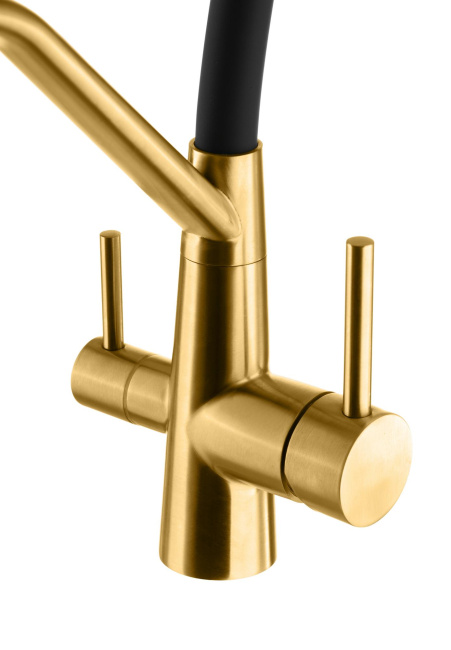 Смеситель с отдельным краном питьевой воды Гейзер Ниагара, желтый