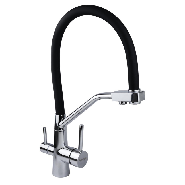 Смеситель с отдельным краном питьевой воды Гейзер Ниагара, хромированный